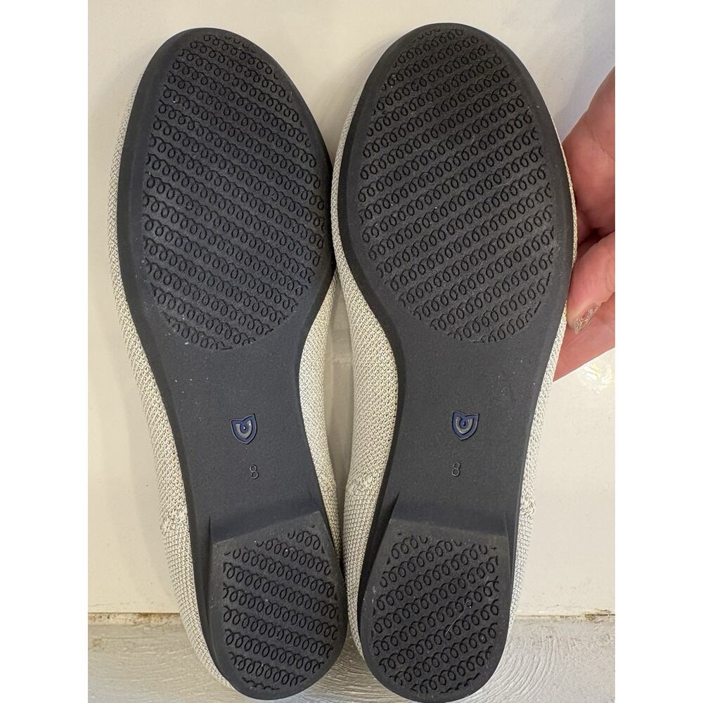Rothy’s The Ballet Flat Diamond Metallic Women’s Size US 8 Silver Washable - Picture 10 of 10
